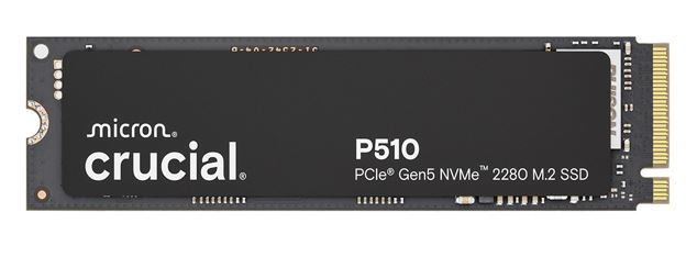 Crucial P510 1TB Gen5 2280 NVMe M.2 SSD 11,000 / 9,500 MB/s R/W 600TBW 1.5M IOPS 1.5M hrs MTTF Full-Drive Encryption 5yrs Crucial P510 1TB Gen5 2280 NVMe M.2 SSD 11,000 / 9,500 MB/s R/W 600TBW 1.5M IOPS 1.5M hrs MTTF Full-Drive Encryption 5yrs